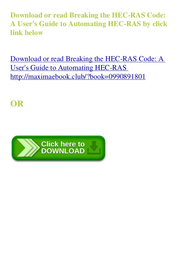 Breaking The Hec Ras Code Pdf Free Download